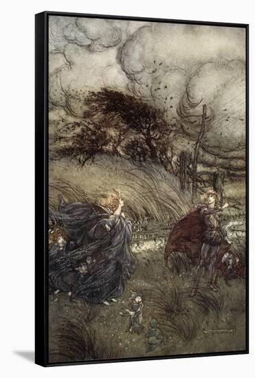 And Now They Never Meet in Grove or Green, by Fountain Clear or Spangled Starlight Sheen-Arthur Rackham-Framed Stretched Canvas