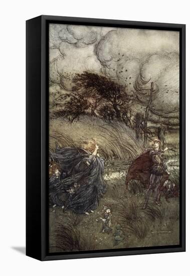 And Now They Never Meet in Grove or Green, by Fountain Clear or Spangled Starlight Sheen-Arthur Rackham-Framed Stretched Canvas