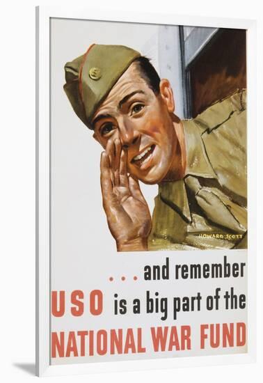 And Remember Uso Is a Big Part of the National War Fund Poster-Howard Scott-Framed Giclee Print