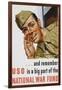 And Remember Uso Is a Big Part of the National War Fund Poster-Howard Scott-Framed Giclee Print