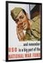 And Remember Uso Is a Big Part of the National War Fund Poster-Howard Scott-Framed Giclee Print