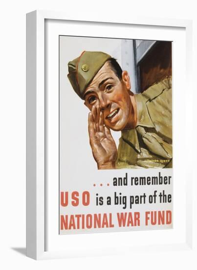 And Remember Uso Is a Big Part of the National War Fund Poster-Howard Scott-Framed Giclee Print