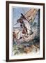 And Running His Lance into the Sail, Illustration from 'The Adventures of Don Quixote', Published…-Paul Hardy-Framed Giclee Print