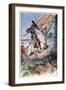 And Running His Lance into the Sail, Illustration from 'The Adventures of Don Quixote', Published…-Paul Hardy-Framed Premium Giclee Print