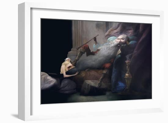 And She Beg Him to Leave Her Alive, from 'Bluebeard' by Charles Perrault (1628-1703)-Daniel Cacouault-Framed Giclee Print