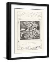 And Smote Job with Sore Boils from the Sole of His Foot to the Crown of His Head, 1825-William Blake-Framed Giclee Print