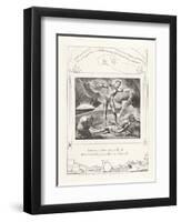 And Smote Job with Sore Boils from the Sole of His Foot to the Crown of His Head, 1825-William Blake-Framed Giclee Print