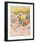 And the Cock Had a Nasty Knock, Illustration from 'Johnny Crow's Party', c.1930-Leonard Leslie Brooke-Framed Giclee Print