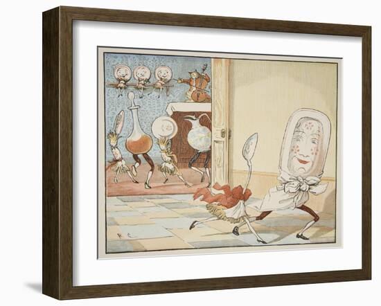 And the Dish Ran Away with the Spoon', 1882-Randolph Caldecott-Framed Giclee Print