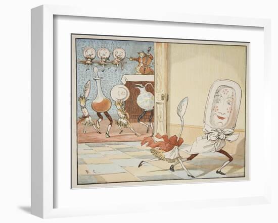 And the Dish Ran Away with the Spoon', 1882-Randolph Caldecott-Framed Giclee Print