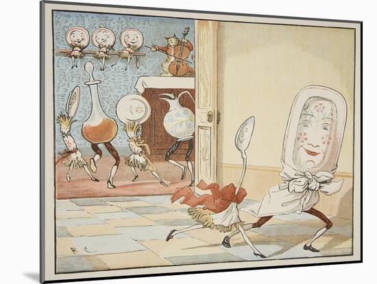 And the Dish Ran Away with the Spoon', 1882-Randolph Caldecott-Mounted Giclee Print