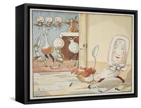 And the Dish Ran Away with the Spoon', 1882-Randolph Caldecott-Framed Stretched Canvas