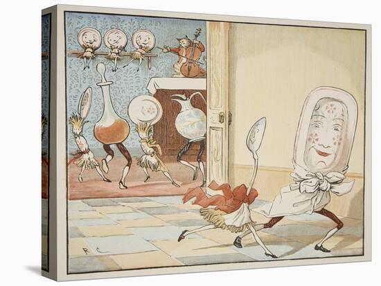 And the Dish Ran Away with the Spoon', 1882-Randolph Caldecott-Stretched Canvas
