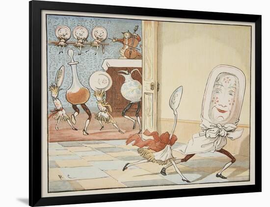 And the Dish Ran Away with the Spoon', 1882-Randolph Caldecott-Framed Giclee Print