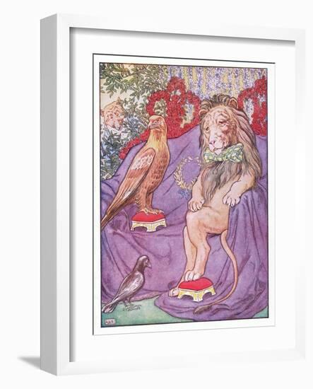 And the Eagle Looked Quite Regal, Illustration from 'Johnny Crow's Party', c.1930-Leonard Leslie Brooke-Framed Giclee Print