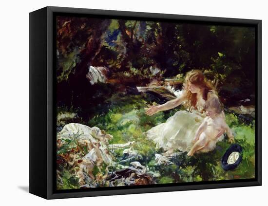 And the Fairies Ran Away with their Clothes-Charles Sims-Framed Stretched Canvas