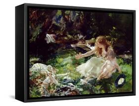 And the Fairies Ran Away with their Clothes-Charles Sims-Framed Stretched Canvas