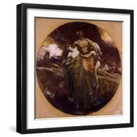 And the Sea Gave up the Dead Which Were in It, 1891-92 (Oil on Paper)-Frederic Leighton-Framed Giclee Print