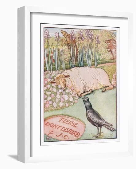 And the Sheep Went to Sleep, Illustration from 'Johnny Crow's Party', c.1930-Leonard Leslie Brooke-Framed Giclee Print