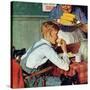 . . . And Then Ma, or Grandma Brought ‘Em In (or Country Boy Eating Corn)-Norman Rockwell-Stretched Canvas