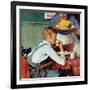 . . . And Then Ma, or Grandma Brought ‘Em In (or Country Boy Eating Corn)-Norman Rockwell-Framed Giclee Print