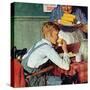 . . . And Then Ma, or Grandma Brought ‘Em In (or Country Boy Eating Corn)-Norman Rockwell-Stretched Canvas