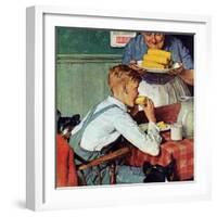 . . . And Then Ma, or Grandma Brought ‘Em In (or Country Boy Eating Corn)-Norman Rockwell-Framed Giclee Print