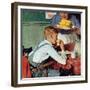 . . . And Then Ma, or Grandma Brought ‘Em In (or Country Boy Eating Corn)-Norman Rockwell-Framed Giclee Print