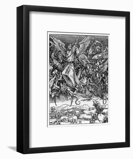 And There was War in Heaven-Albrecht Dürer-Framed Art Print