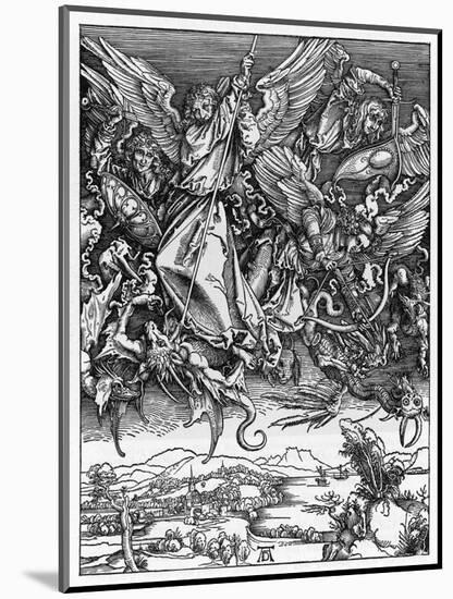 And There was War in Heaven-Albrecht Dürer-Mounted Art Print