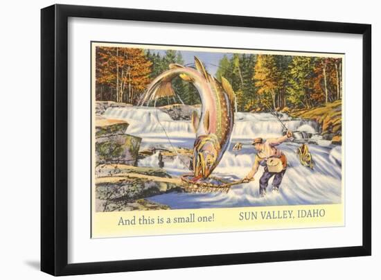 And This is a Small One, Sun Valley, Idaho, Giant Fish-null-Framed Art Print