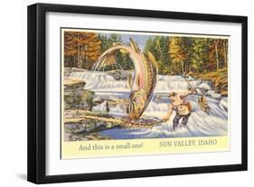 And This is a Small One, Sun Valley, Idaho, Giant Fish-null-Framed Art Print