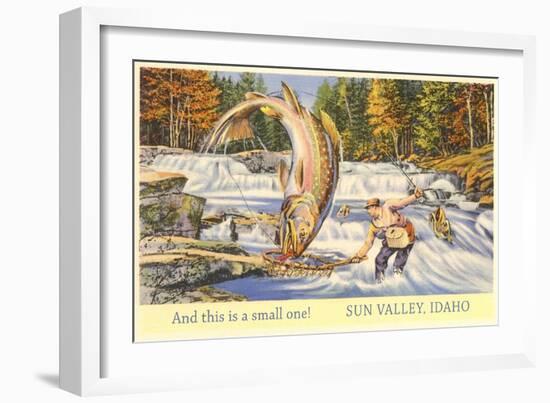 And This is a Small One, Sun Valley, Idaho, Giant Fish-null-Framed Art Print