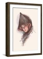 And Yet Her Eyes Can Look Wise-Harrison Fisher-Framed Art Print