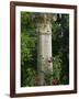 Andalucia, Seville, A Classical Column Surrounded by Roses in Gardens of Alcazar Palace, Spain-John Warburton-lee-Framed Photographic Print