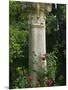 Andalucia, Seville, A Classical Column Surrounded by Roses in Gardens of Alcazar Palace, Spain-John Warburton-lee-Mounted Photographic Print