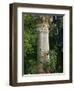 Andalucia, Seville, A Classical Column Surrounded by Roses in Gardens of Alcazar Palace, Spain-John Warburton-lee-Framed Photographic Print