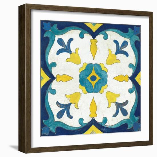 Andalucia Tiles A Blue and Yellow-Silvia Vassileva-Framed Art Print