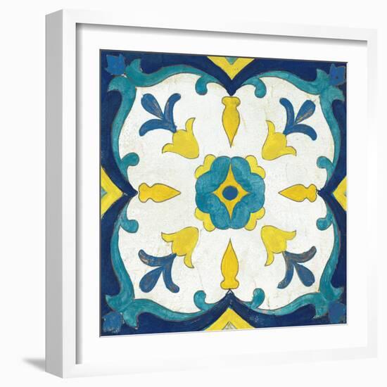 Andalucia Tiles A Blue and Yellow-Silvia Vassileva-Framed Art Print