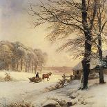 A Winter River Landscape-Anders Andersen-Lundby-Giclee Print