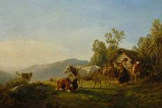 Dairymaids with cows, 1867-Anders Askevold-Giclee Print