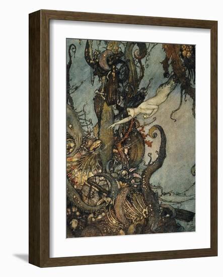 Andersen: Little Mermaid-Edmund Dulac-Framed Giclee Print