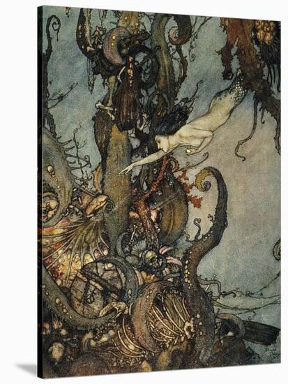 Andersen: Little Mermaid-Edmund Dulac-Stretched Canvas