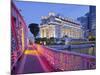 Anderson Bridge, Fullerton Hotel, Financial District, Marina Bay, Singapore-Rainer Mirau-Mounted Photographic Print