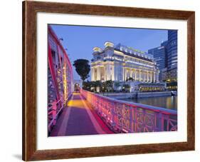 Anderson Bridge, Fullerton Hotel, Financial District, Marina Bay, Singapore-Rainer Mirau-Framed Photographic Print