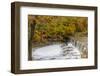 Anderson Falls on Fall Fork of Clifty Creek in Autumn, Indiana-Chuck Haney-Framed Photographic Print