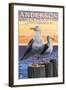 Anderson Island, WA Sea Gulls-Lantern Press-Framed Art Print