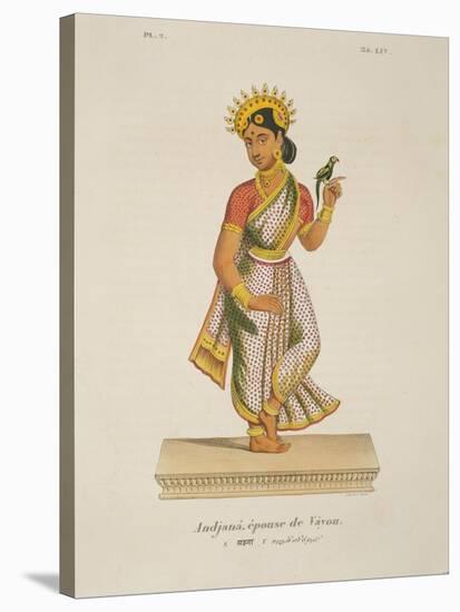 Andjana, Wife of Vayu Engraved by C. De Motte (1785-1836)-null-Stretched Canvas