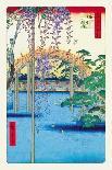 Drum Bridge and 'setting Sun' Hill, Meguro-Ando Hiroshige-Framed Stretched Canvas