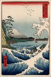 Mt. Fuji on Left Seen from Tokaido Road, April 1858-Utagawa Hiroshige-Giclee Print